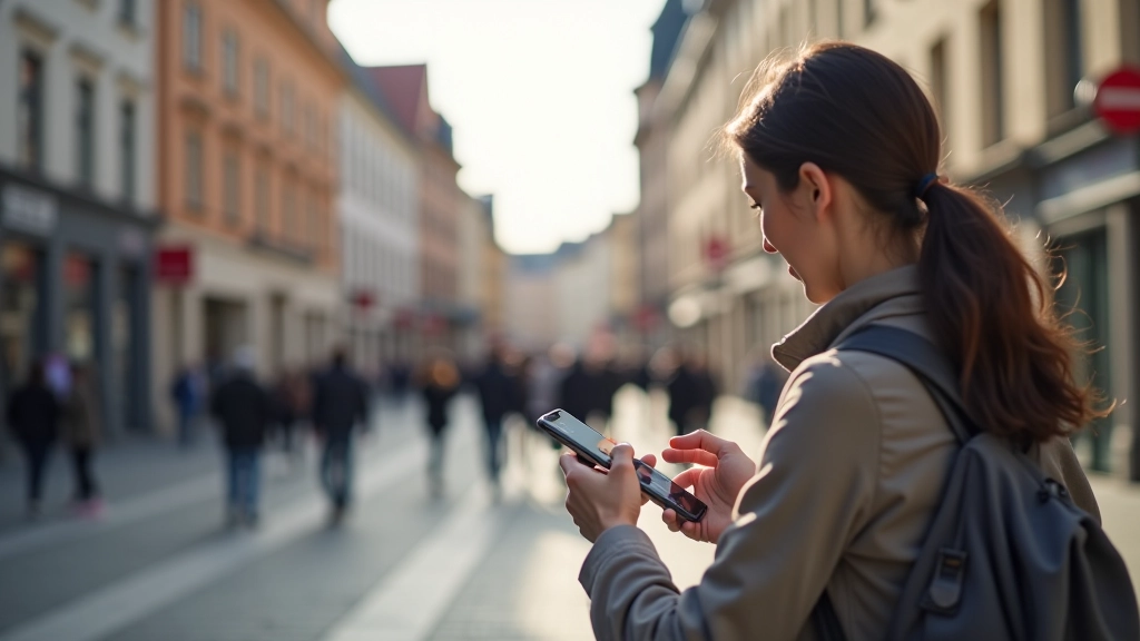 Tallinna Raekoja plats päeval, inimesed kasutavad mobiilirakendusi, ühistranspordi peatused, kaasaegne linnamaastik